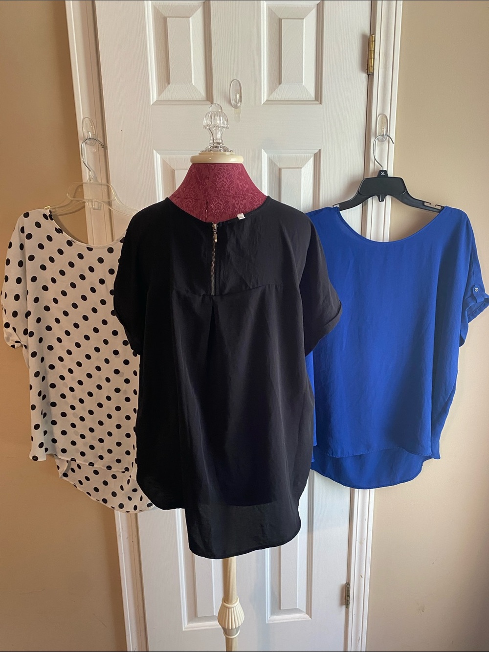 Maurice’s Short Sleeve Blouse Bundle 3 colors White-Black , Blue, Black - Picture 7 of 16
